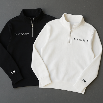 Half - Zip Sweatshirt Arabische Datum Ziffer