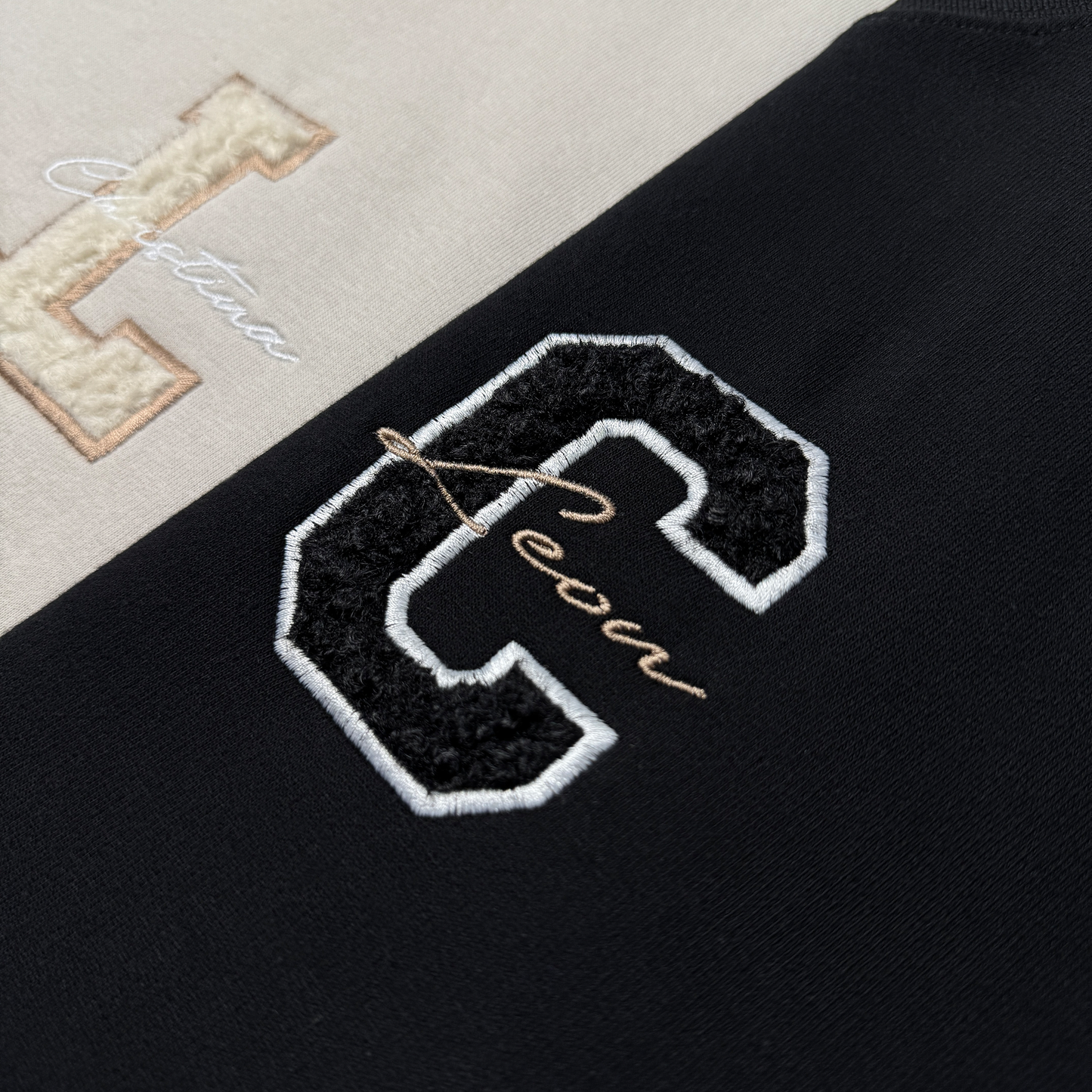 Chenille Buchstabe Pullover mit Name