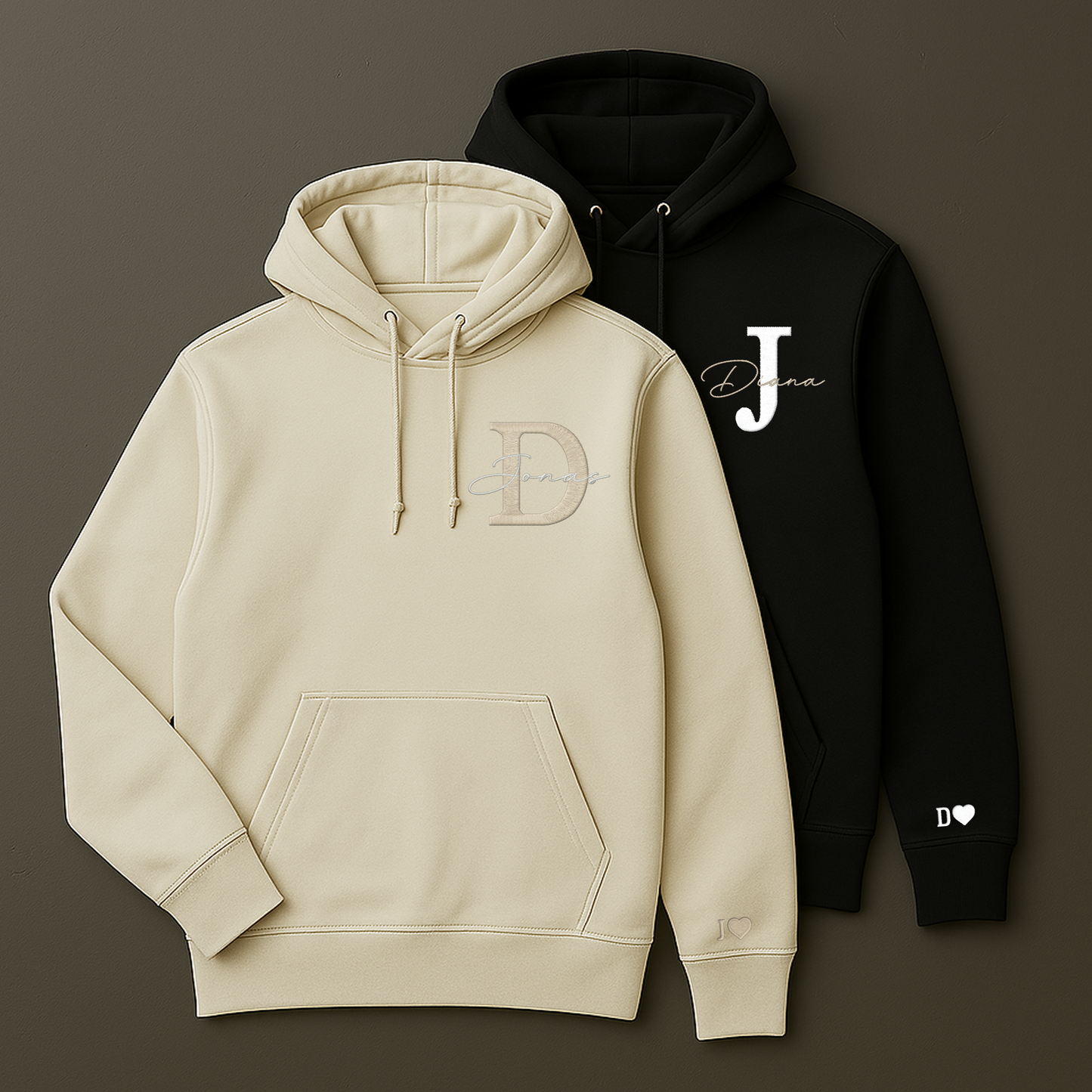Kapuzenpullover Buchstabe Name